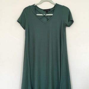 Teal t-shirt dress!